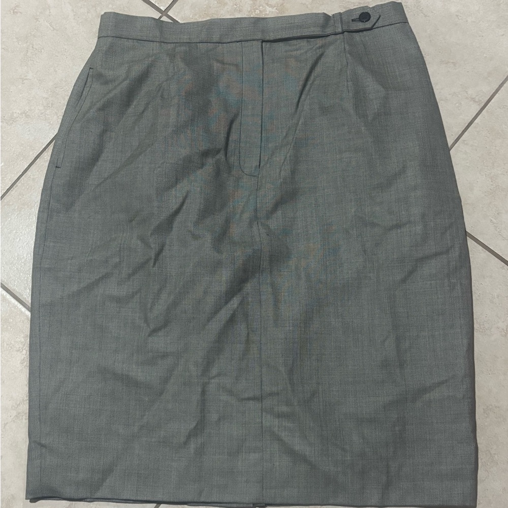 Lauren Ralph Lauren LRL Gray Wool Pencil Skirt Size 14 Pockets Business Preppy